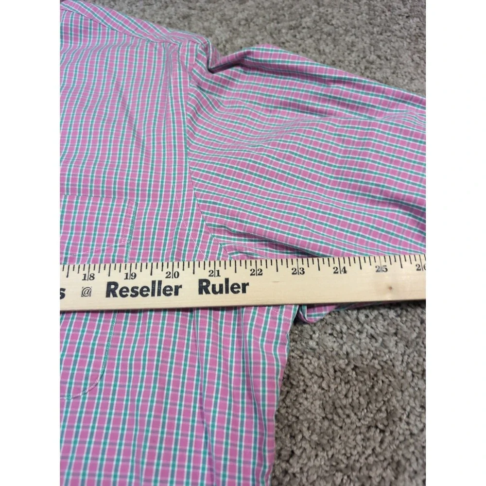 Ralph Lauren Custom Fit Plaid Shirt Mens 16.5 L Pink Green Long Sleeve Button‎